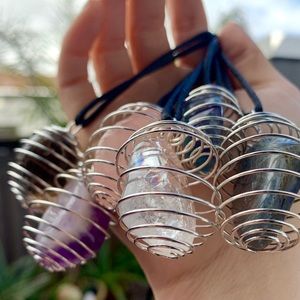 Caged Crystal Pendant Gem Stone